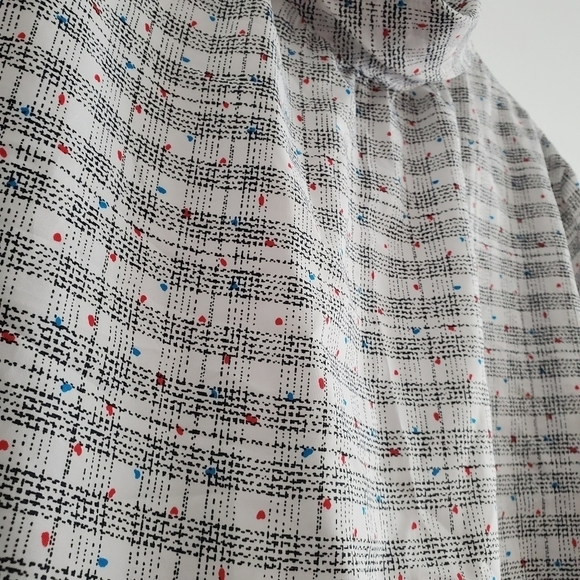 VTG LeFOLIO Petite Microplaid Turtleneck Blouse - Picture 3 of 6